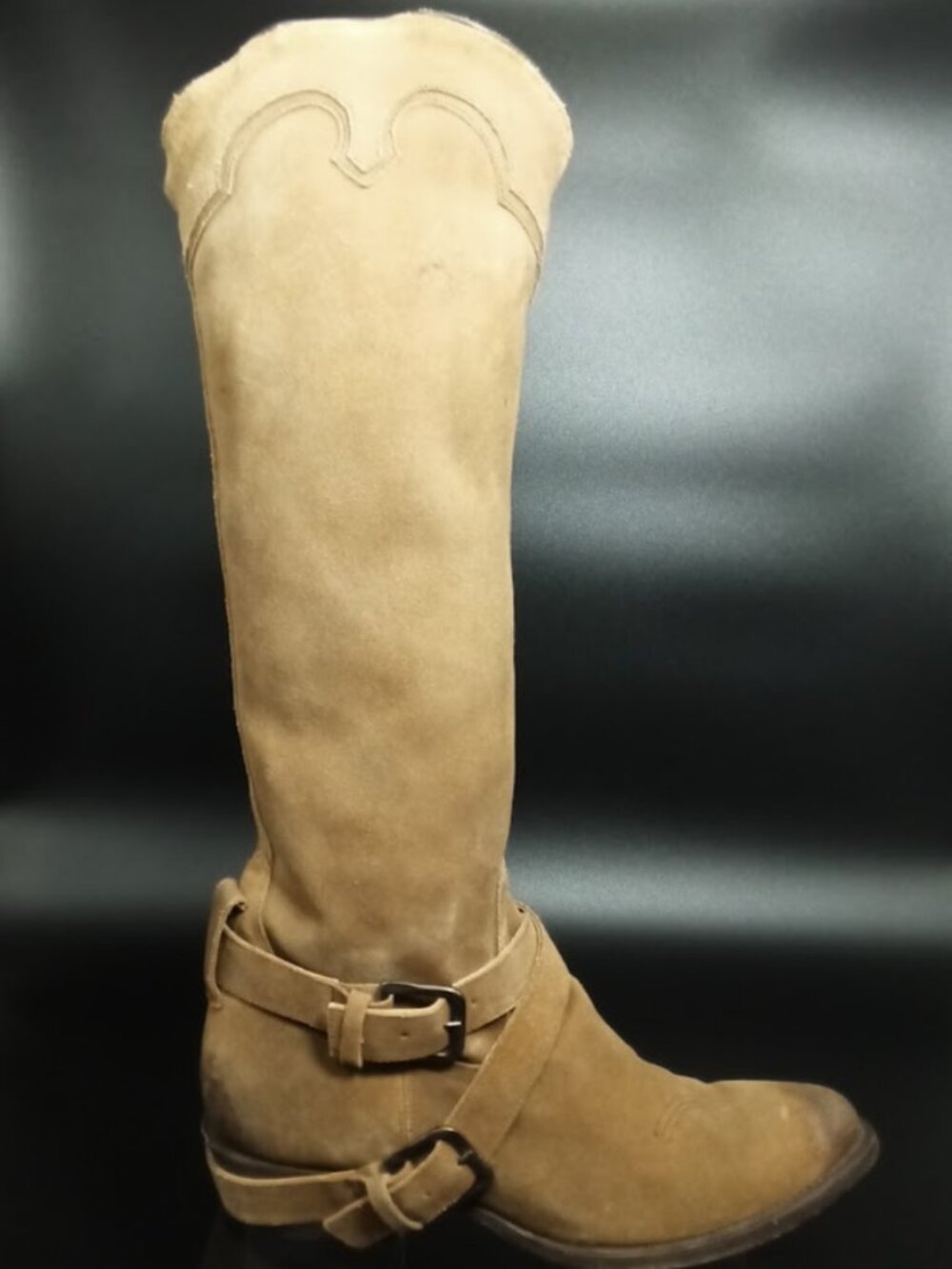 Matisse Tan Suede Western Harness Knee High Boots Size 11